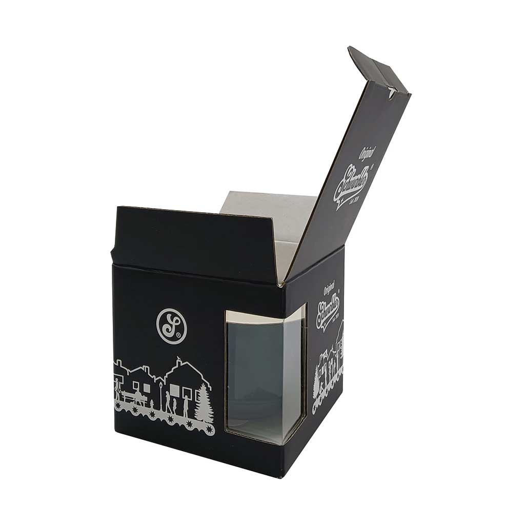 Custom corrugated boxes for mug with window – E-flute construction for mug protection