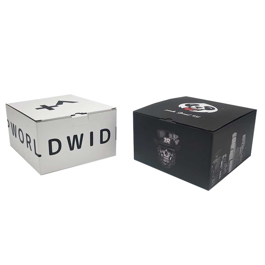 Corrugated hat boxes with matte lamination finish – custom printed branding