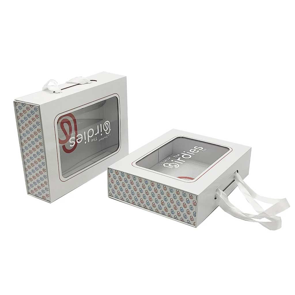 Magnetic closure box with cotton rope handle for gift sets