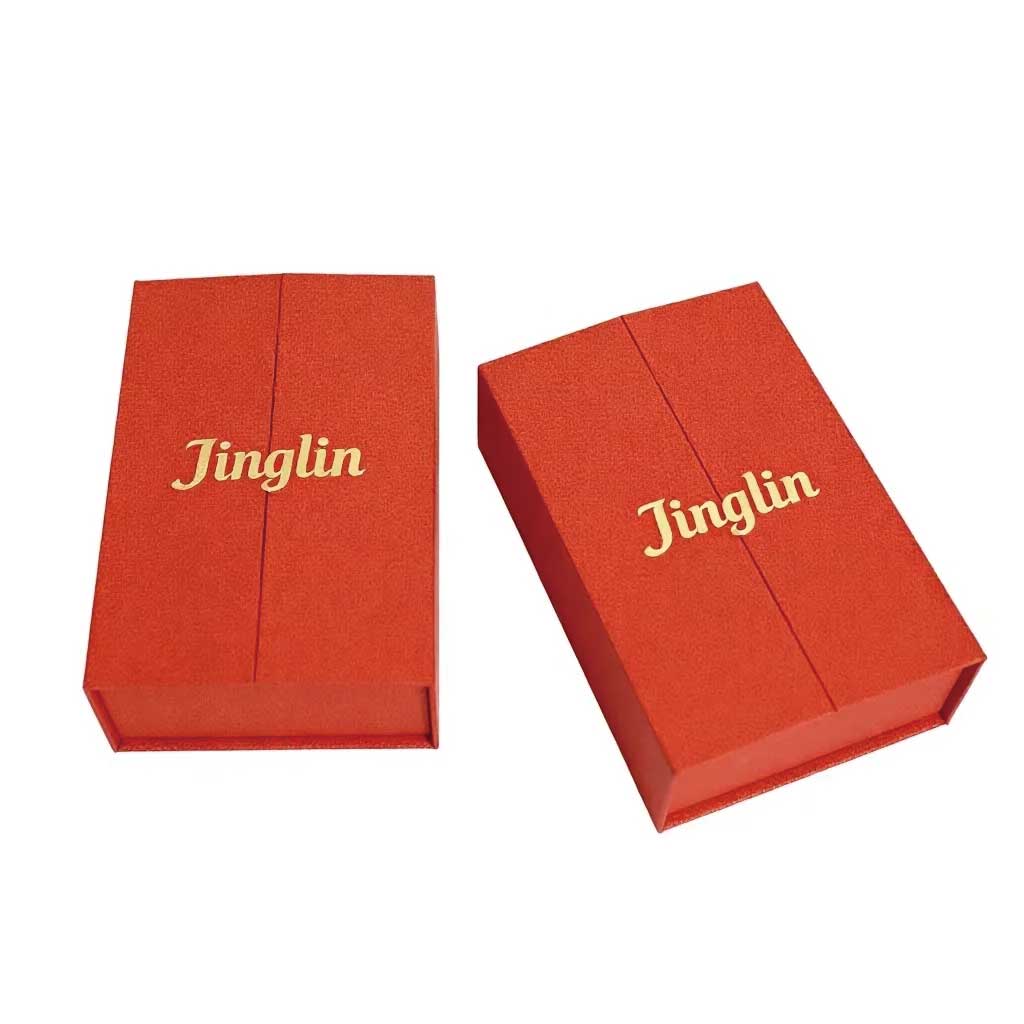 Open view of double door magnetic box with compartments for luxury gifts