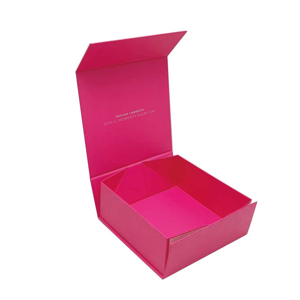 Pink custom magnetic folding box – high-end rigid gift box for luxury brands by Jinglin Packaging