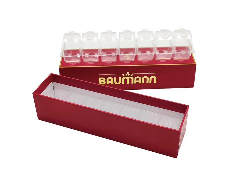 Chocolate lid and base boxes with paper insert