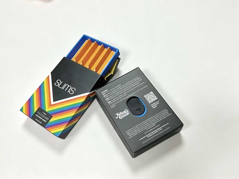 Custom rigid flip-top box with paper insert for rolled products