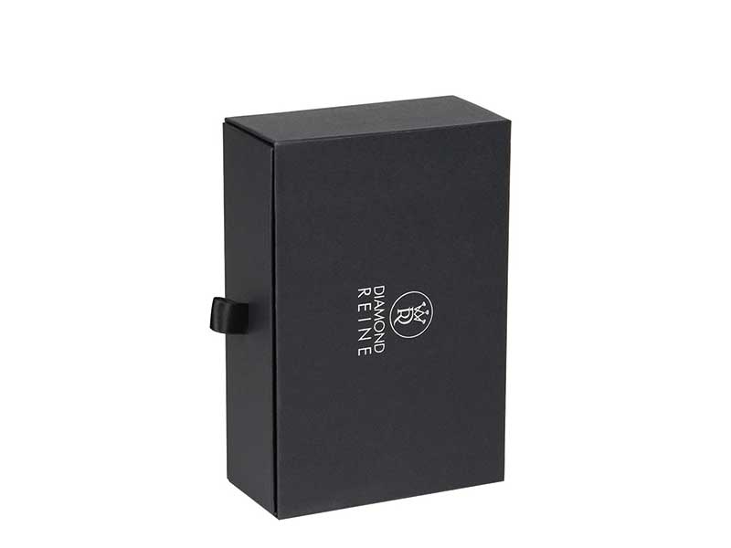 Custom black drawer paper box for perfume with soft-touch finish