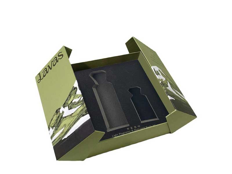 Double door magnetic box for cosmetics and perfume packaging