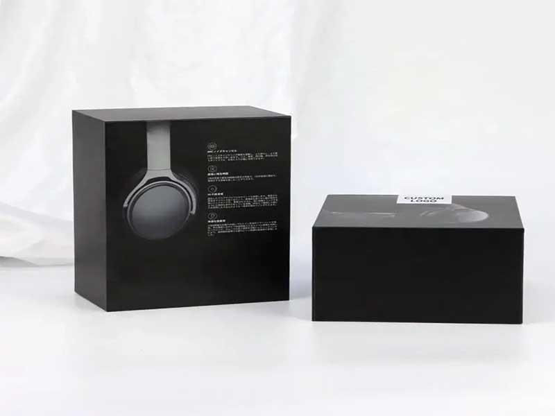 Custom lid and base electronic packaging boxes for earphones with brand logo