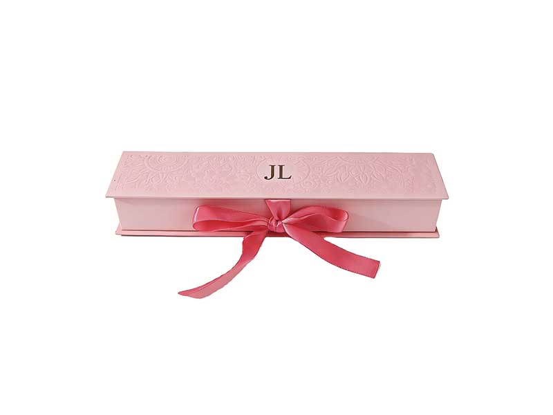 Custom book style box with ribbon bow – luxury book-style packaging