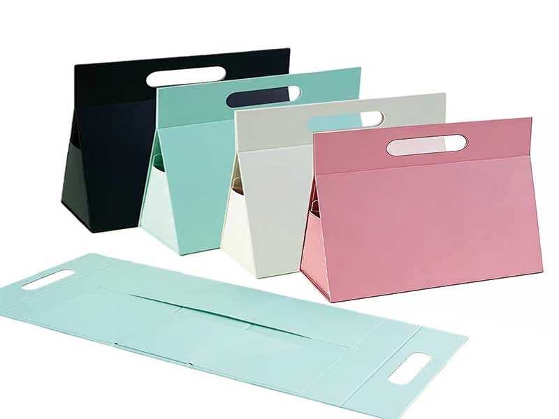 Magnetic rigid gift boxes with handle for easy carrying and magnetic closure
