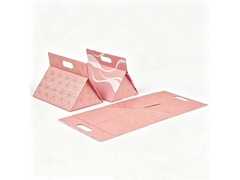 Side view of magnetic folding bags with rigid structure and handle