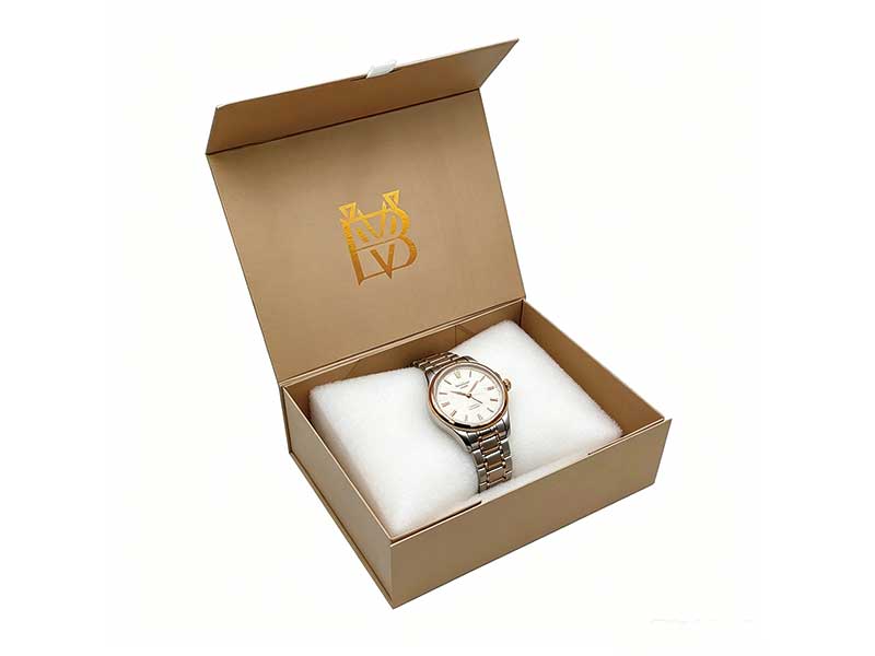 Custom magnetic watch boxes with brand logo embossing