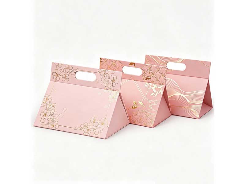 Pink custom magnetic folding bags – luxury rigid gift packaging