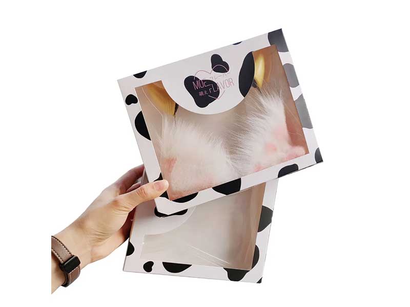 Custom headwear paper box with PET window for hats