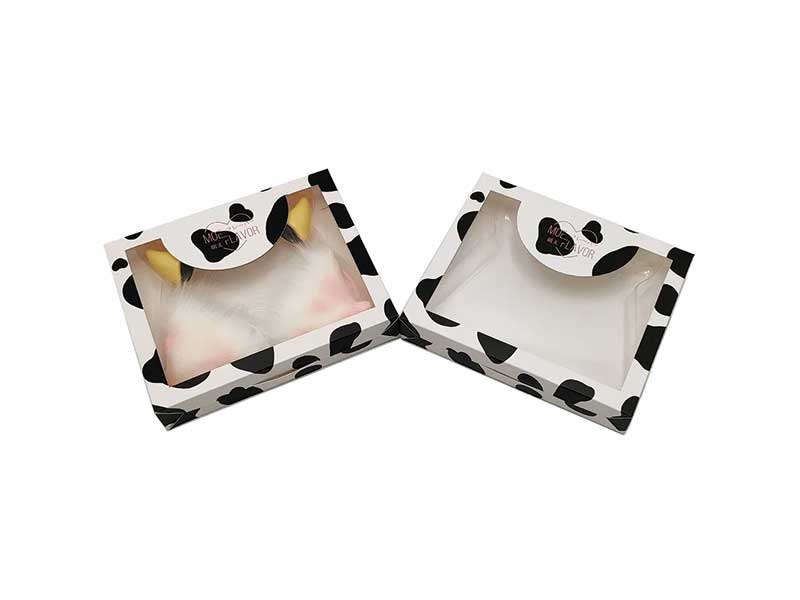 Custom plastic window paper box for headwear display