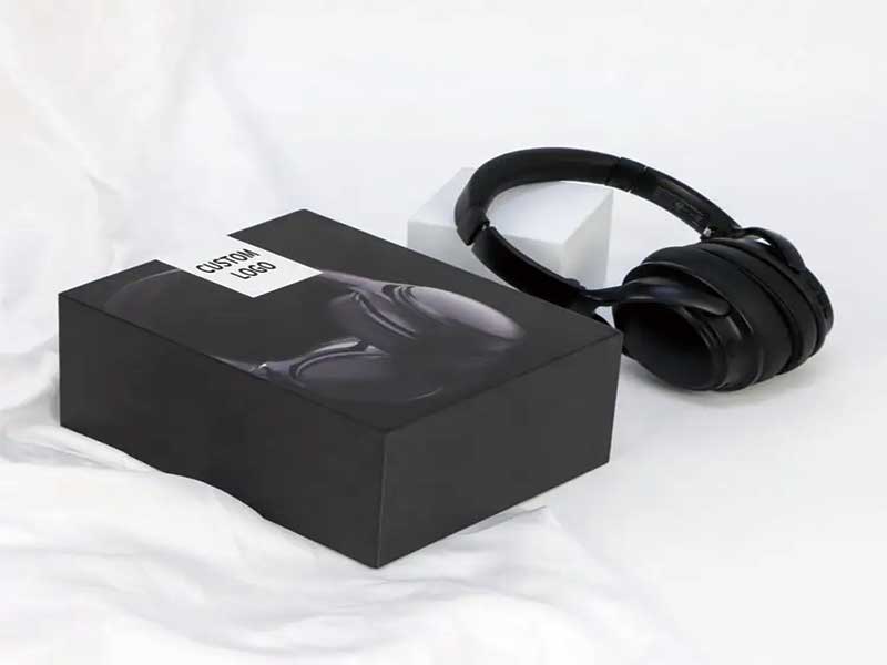 Custom printed rigid electronic packaging boxes for earphones with EVA insert