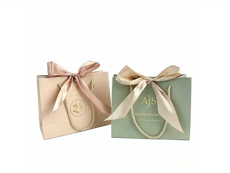 Custom Art Paper Bags with Bow – swag bag and gift bag options