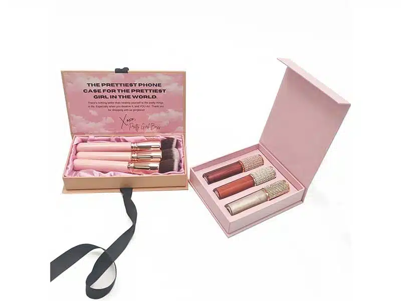 Matt finish magnetic makeup tools box side view