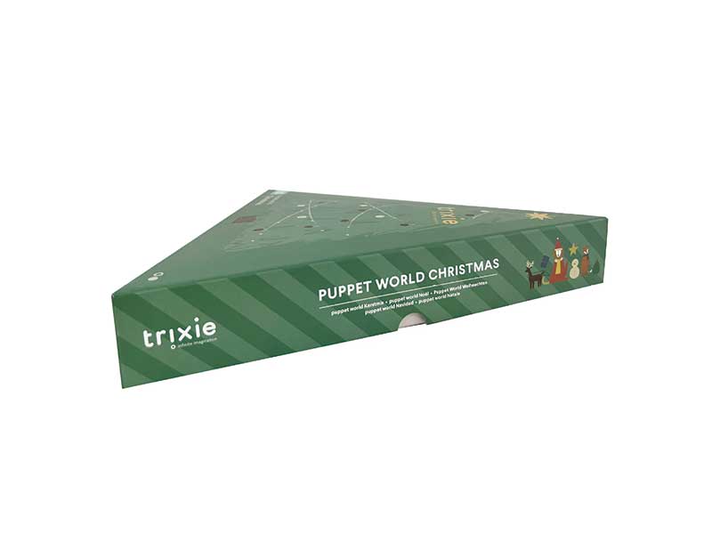 Custom triangle rigid paper Christmas gift boxes