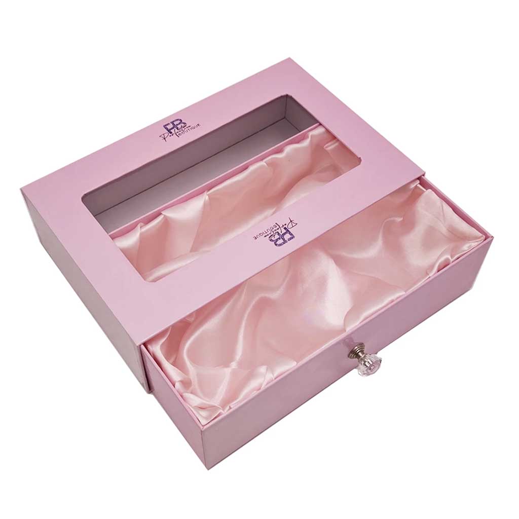 Recyclable custom paper drawer boxes with matte finish – luxury packaging