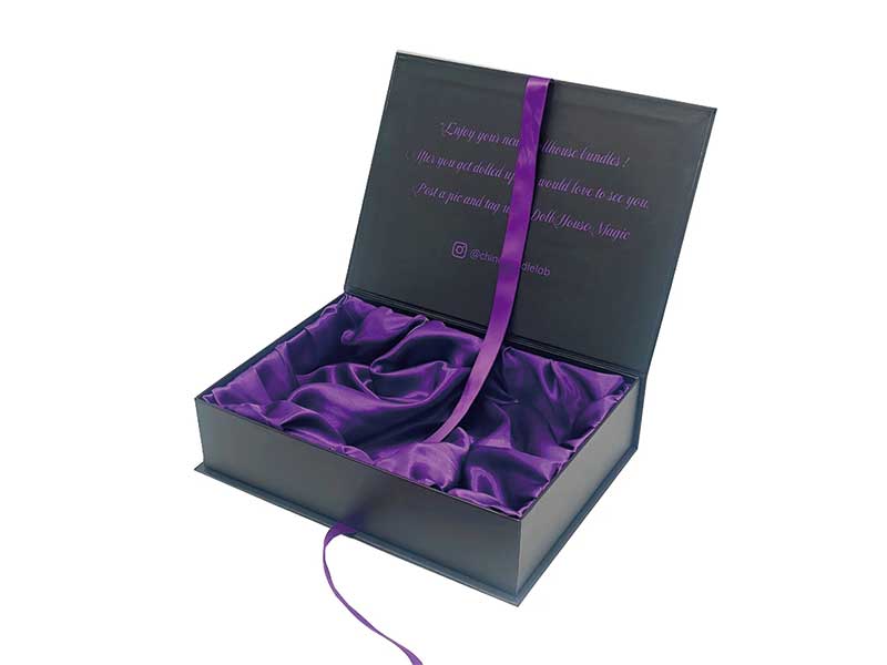 Luxury magnetic folding boxes with ribbon for gift packaging