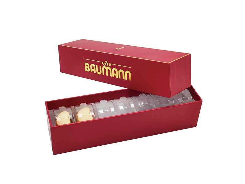 Matt lamination lid and base box for chocolate