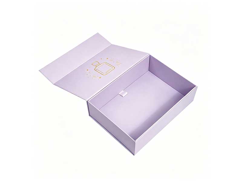 Custom magnetic closure boxes for perfume – interior view with sponge insert for bottle protection