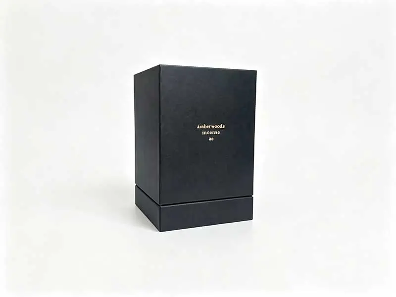 Luxury lid and base boxes for perfume – inside view with custom insert