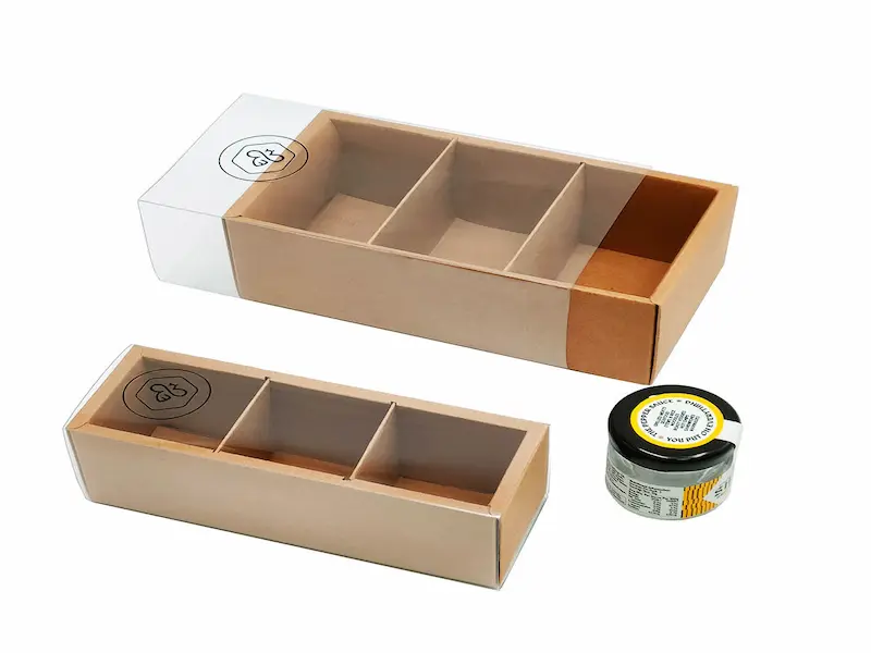 Luxury plastic sleeve drawer box with transparent sleeve