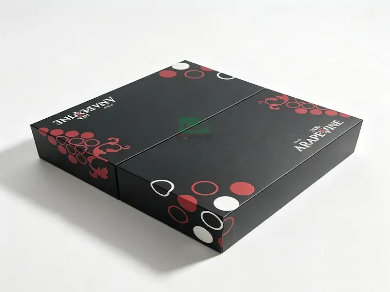Luxury nut packaging box with rigid greyboard construction