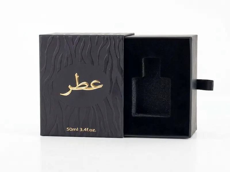 Custom drawer box for fragrance with pull-out design - custom boxes for perfume